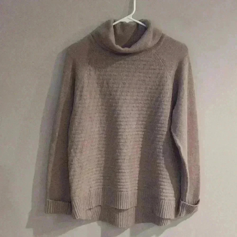 C&C California wool blend dark tan cowl neck sweater women's medium